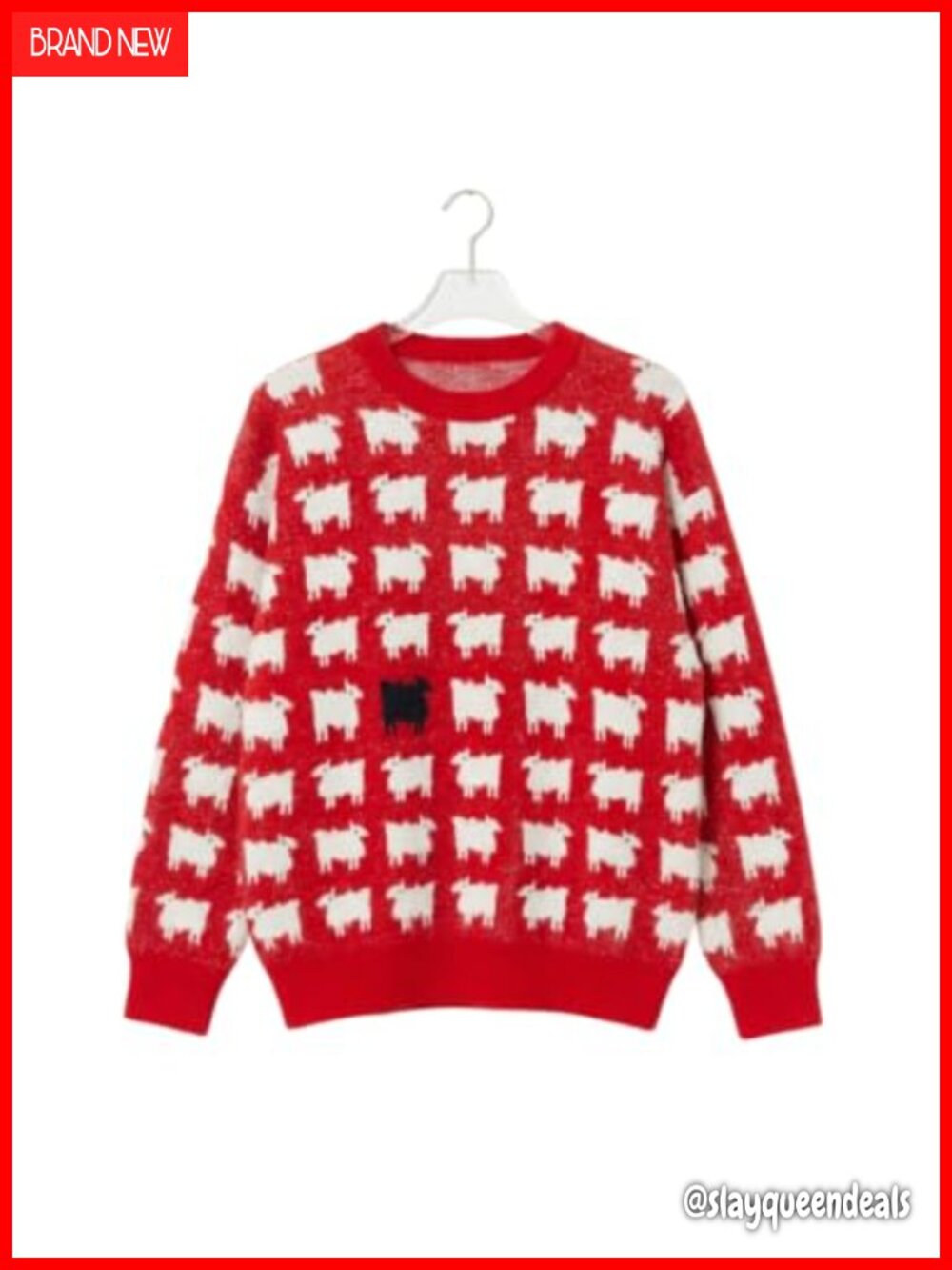Princess Diana Black Sheep Soft Pullover Sweater Crew Neck Christmas